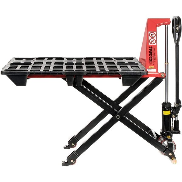 Global Equipment Global Industrial„¢ Manual High-Lift Skid Jack Truck, 2200 Lb. Capacity, 20-1/2" x 45" Forks HSP520/10